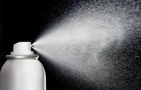aerosol spray in action