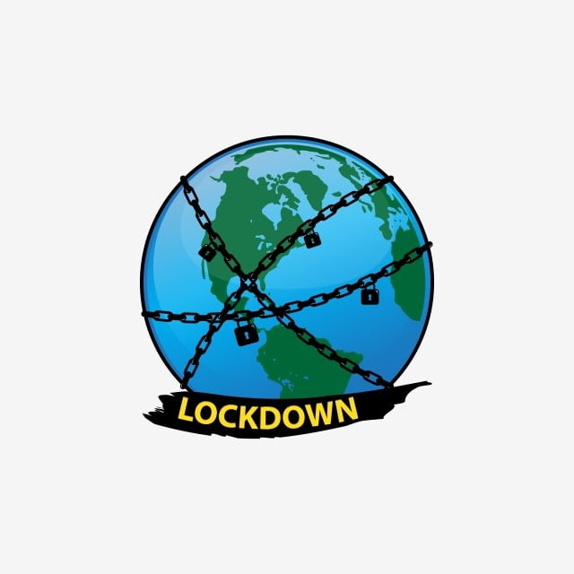 vector image of earth showing lockdown