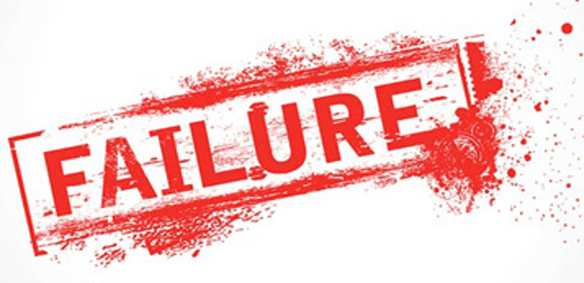 Failure written in red color on the image
